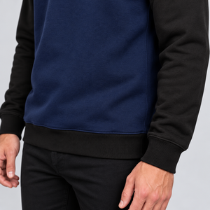 Sudadera Personalizada con Logotipo para Hombre, Color Azul Marino y Negro, Cuello Redondo, Manga Larga, Corte Regular, Venta al Por Mayor, Marca Privada - Product Image 6