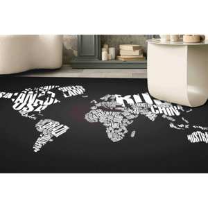 Alfombra con Mapa del Mundo: Alfombra Moderna Antideslizante con Estampado Decorativo, Alfombra de Chenilla - Product Image 1