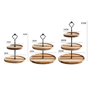 Présentoir de buffet en bois pour fête hôtel restaurant plateau en bois décoratif à 3 niveaux présentoir de nourriture de buffet de haute qualité du Vietnam - Product Image 4