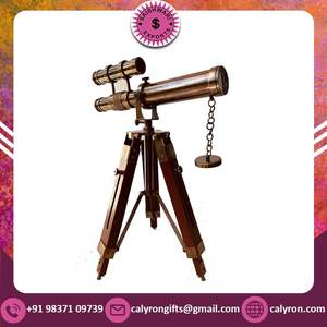 Télescope nautique en laiton antique fabriqué à la main avec support de trépied réglable pour pièce maîtresse ou cadeau décoratif - Product Image 2