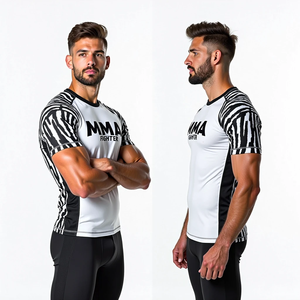 Custom MMA Rash Guard Shirt Compresión de manga larga Ropa de gimnasio Anti UV Jiu Jitsu Kimono Stretch Transpirable Secado rápido - Product Image 2