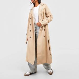 Breathable Waterproof Premium Wholesale Women's <b>Coats</b> <b>Long</b> Sleeve <b>Trench</b> <b>Leather</b> Overcoat Classic Collar Quilted <b>Leather</b> Blend - Product Image 6