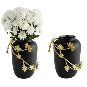 Jarrón Pequeño Clásico de Orquídeas Blancas, Hecho a Mano, de Acero Inoxidable Plateado, Porta Flores Elegante y Lujoso para Decoración del Hogar - Product Image 4