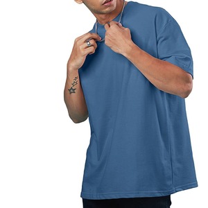 T-shirt pour homme de luxe 2026, uni, à épaules tombantes, logo personnalisé imprimé, respirant, léger, été, anti-boulochage - Product Image 1