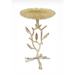 Mesa auxiliar de café de aluminio con diseño de flores modernas Estilo moderno de lujo Calidad Hogar y restaurante Mesa auxiliar de aluminio para bodas - Product Image 3