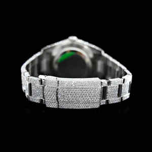 Relojes de pulsera ostentosos de lujo de alta calidad para hombre totalmente diamante helado en oro plata estilo Hip Hop banda de acero inoxidable nueva India - Product Image 4