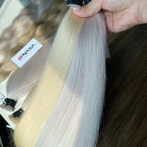 Extensions de cheveux en vrac de haute qualité à prix de gros, 100g, 28 pouces, cheveux humains vierges, couleurs blondes, lisses naturelles - Product Image 1