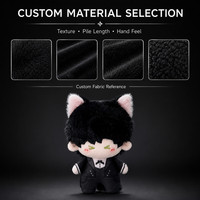 Peluche chat noir mignon de 10 cm, jouet personnalisé avec plusieurs expressions pour cadeaux de détail