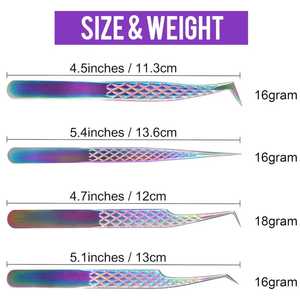 Pinzas de extensión de pestañas postizas de acero inoxidable antimagnéticas profesionales de precisión Suministro directo de fábrica Principiante puntiagudo - Product Image 3