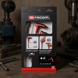 Jeu de clés hexagonales TORX Facom avec poignée, kit de 5 pièces - Product Image 3