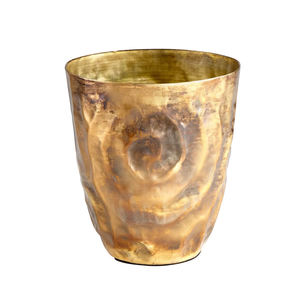 Vase décoratif en aluminium moulé en métal Vase urne à fleur plaqué laiton moderne Vase décoratif de table en métal fabriqué à la main - Product Image 6