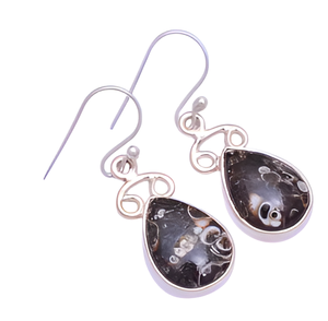 Handmade 925 <b>Sterling</b> <b>Silver</b> Turritella Gemstone <b>Dangle</b> <b>Earrings</b> Jewelry Fancy Romantic <b>Earring</b> Fashionable <b>Earring</b> for Women - Product Image 4