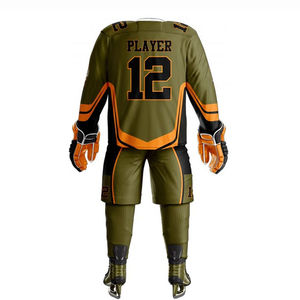 Uniformes de Hockey sobre Hielo de Calidad de Exportación, 100% Poliéster, Secado Rápido, Transpirable, Conjunto de Uniforme de Hockey Personalizado - Product Image 3