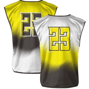 Salida de fábrica Logotipo sublimado personalizado Reversible Lacrosse Pinnies Reversible Lacrosse Uniformes Ropa deportiva - Product Image 2