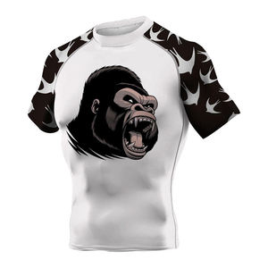 โลโก้เซิร์ฟแขนสั้นที่กําหนดเอง Mma Bjj เสื้ออัดระเหิด Jiu Jitsu Rashguards ออกแบบขายส่งยามผื่น - Product Image 1