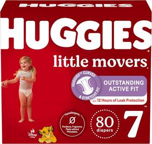 Pañales Huggies Talla 7, Pañales para Bebés Little Movers, Talla 7 (más de 41 lbs), 80 Unidades (2 Paquetes de 40) - Product Image 5