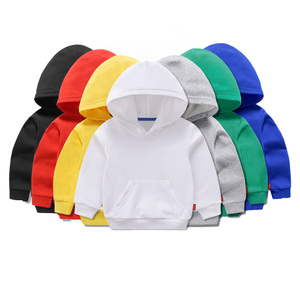 Sudaderas con capucha de algodón Unisex para niños y niñas, sudaderas con capucha informales sólidas en blanco de calle de calidad superior para niños - Product Image 1