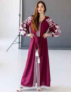 Robe longue brodée à manches longues pour femmes, vente en gros, mode Ukraine, 2022 - Product Image 1