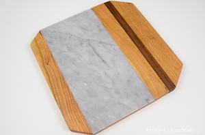 Juego de tabla de cortar de mármol y madera rectangular sostenible Forma múltiple y material Diseño personalizado y forma Aspecto versátil - Product Image 2