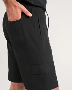 Pantalones cortos Cargo negros para hombre, cómodos y holgados con bolsillos, pantalones cortos de verano de diseño duradero y de alta calidad - Product Image 2