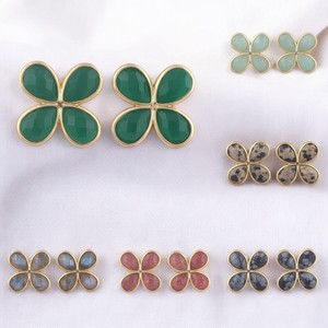 Handmade Flower Green Amazonite <b>Stud</b> Earrings - 925 Sterling <b>Silver</b> <b>Studs</b> for Women - Dainty Floral Jewelry - Everyday Earrings - Product Image 2