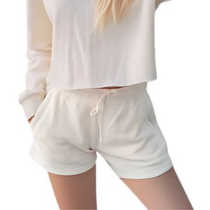 Short taille haute 100% coton pour femmes tenues d'été décontractées écologique lavé chaud tricoté respirant confortable élastique - Product Image 1