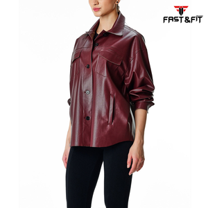 2024 nouveau Style femmes chemises en cuir en cuir en gros femmes chemises nouveau Design chemises en cuir à vendre - Product Image 2