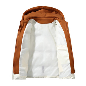 Veste d'hiver à capuche en cuir PU pour hommes Streetwear décontracté manteau bombardier surdimensionné parka épaisse pour l'extérieur manteau de grande taille - Product Image 5