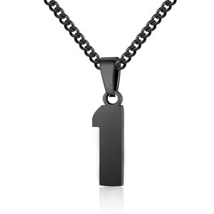 Collar con números arábigos de acero inoxidable, cadena de suéter Unisex de acero de titanio resistente al deslustre para estudiantes - Product Image 6