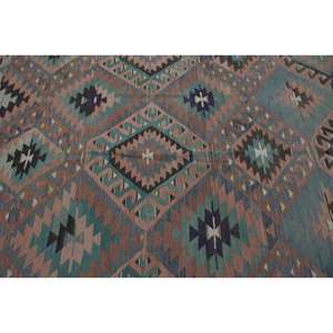 พรมสไตล์ตุรกีโบราณขนาด5.5 x 9.8ft สวยงามด้วยการออกแบบงานปะสีส้มวัสดุขนสัตว์เทคนิคการถักแบบแบนสำหรับวัยรุ่น - Product Image 5