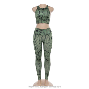 Conjunto de Yoga de 2 Piezas con Estampado de Serpiente para Mujer, Ropa Deportiva para Gimnasio, Leggings Deportivos, Ropa de Fitness y Yoga, Traje para Correr - Product Image 4