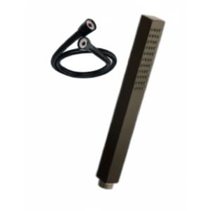 Ensemble de douche à main rectangulaire en métal ABS, montage mural, revêtement noir mat, jet unique, prix d'usine du fournisseur - Product Image 1