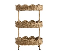 Grand panier de fruits et légumes en métal jute de haute qualité en forme de fleur à 3 étages pour la maison