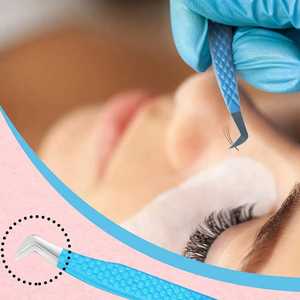 Meilleure vente en acier inoxydable à 90 degrés crochet Extensions de cils en fibre droite pince à épiler anti-magnétique Durable pointe lisse - Product Image 5