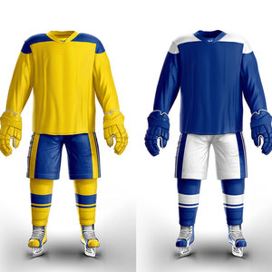 Uniforme de hockey sobre hielo de peso ligero hecho por profesionales con mangas largas, conjunto de uniforme de nombre de equipo personalizado, precio barato a la venta - Product Image 1