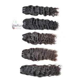 Venta al por mayor 100% Natural rizado crudo virgen extensiones de cabello humano solo donante cutícula alineada Color negro indio onda Natural - Product Image 2