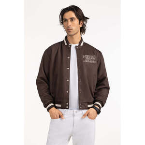 แจ็คเก็ตหนังแท้ทรงปกติ MN-JKT-WS24-072 ผ้าแคนวาสปักลาย ปิดกระดุมแบบซิป ไซส์ XS กันน้ำ ย้อมสีพื้นเคลือบผิว - Product Image 2