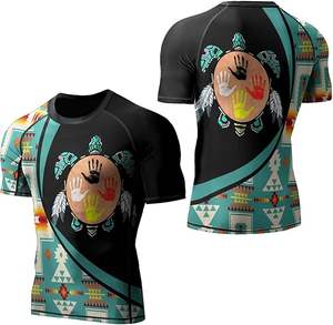 Camisa de compresión Rashguard de manga corta BJJ de ajuste personalizado Diseño transpirable para MMA Fightwear y No-Gi Grappling Sessions OEM - Product Image 5