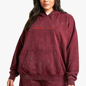 เสื้อฮู้ดไหมพรมถักน้ำหนักมากสำหรับผู้หญิง ขายดี ผลิตตามสั่ง พร้อมโลโก้ด้านหน้า แขนยาว ระบายอากาศได้ดี ป้องกันการเกิดขุย - Product Image 4