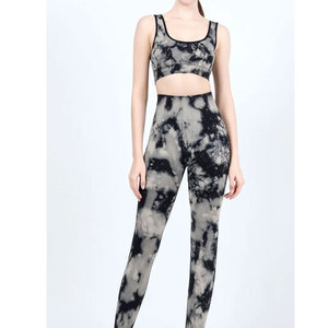 Conjunto de Yoga para Mujer, Leggings de Cintura Media, Conjunto de Yoga de 2 Piezas, Transpirable, para Gimnasio, Correr, Sujetador Deportivo con Logotipo Frontal - Product Image 1