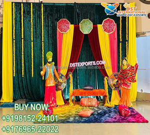 Trending Indian Wedding Haldi Decoración Configuración Lotus Shape Fiber Urli para Haldi Ceremony Super Fine Lotus Design Decor Urli Tub - Product Image 6