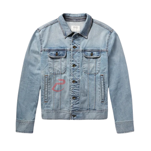 Mejor precio garantizado Chaqueta de hombre Abrigo de mezclilla con botón y bordado Más de 10 años de experiencia en la fabricación - Product Image 4