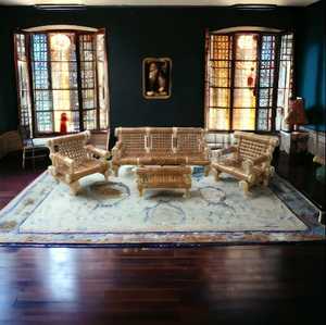 Vente en gros d'ensembles de canapés en rotin de bambou écologiques pour patio meubles en bambou élégants ensemble de canapés d'extérieur avec table pour restaurant - Product Image 1