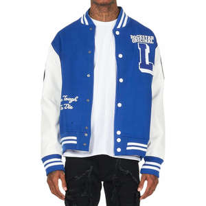 OEM Manufacturer High Quality Embroidery <b>Mens</b> <b>Jacket</b> | Leather Sleeves Custom Baseball Letterman Varsity <b>Jacket</b> - Product Image 3