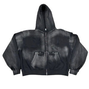 OEM Streetwear Heavy Distressed Hoodie <b>Vintage</b> Men's Plus Size Pullover With Acid Wash Print Custom Heavyweight <b>French</b> Terry - Product Image 4
