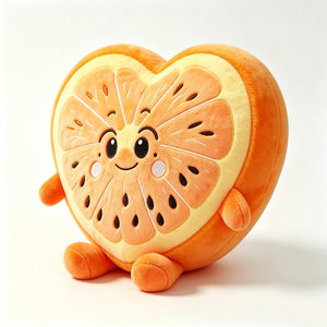 Peluche personnalisée en forme de tranche d'orange, coussin en peluche en forme de cœur, animal en peluche agrumes - Product Image 4