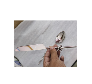 Lujosa cuchara de comida de acero inoxidable, buen precio, juego de cubiertos de diseño con mango real a un precio razonable - Product Image 1