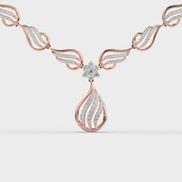 Collier pendentif en diamant rond cultivé en laboratoire certifié IGI pour femmes, or jaune/blanc/rose 9 carats, design floral, bijoux