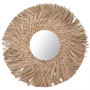 Cadre miroir en jonc de mer au design moderne Décoration murale de haute qualité Vente en gros au Vietnam pour la salle de bain et le salon Décoration intérieure - Product Image 4