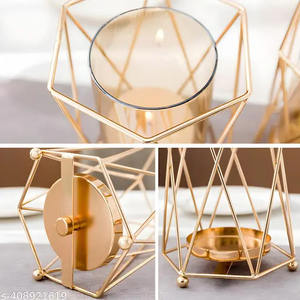 Florero de cristal de diseño de lujo para fiesta en casa y jarrones de flores de boda jarrón de planta de cristal de Color transparente decorativo con soporte de Metal - Product Image 2